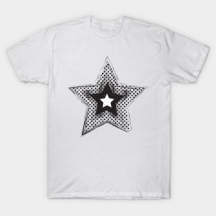 Dotty Star Graphic Star Black and White T-Shirt